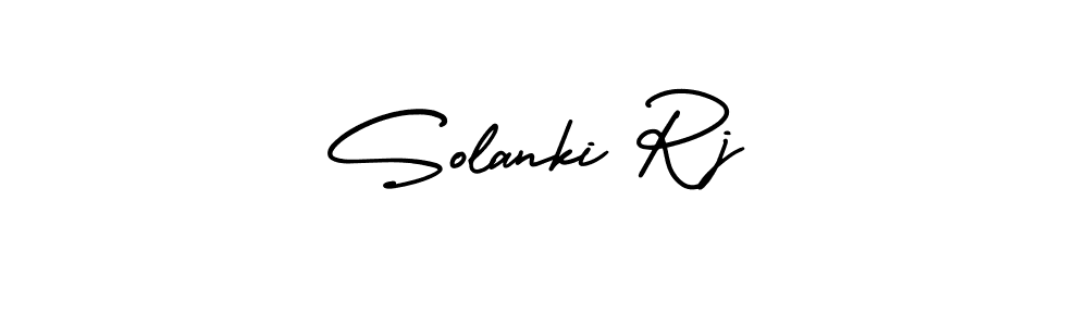 How to make Solanki Rj name signature. Use AmerikaSignatureDemo-Regular style for creating short signs online. This is the latest handwritten sign. Solanki Rj signature style 3 images and pictures png