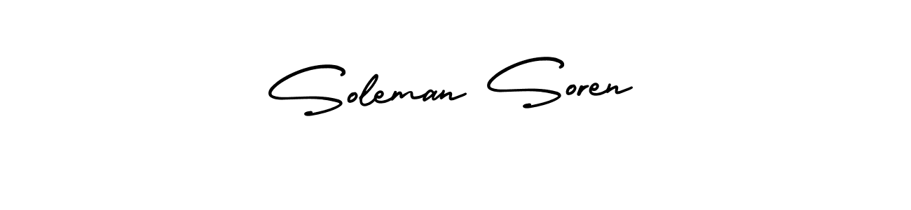 How to make Soleman Soren name signature. Use AmerikaSignatureDemo-Regular style for creating short signs online. This is the latest handwritten sign. Soleman Soren signature style 3 images and pictures png