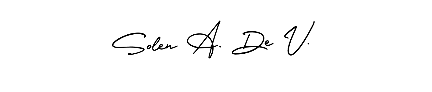 Also You can easily find your signature by using the search form. We will create Solen A. De V. name handwritten signature images for you free of cost using AmerikaSignatureDemo-Regular sign style. Solen A. De V. signature style 3 images and pictures png