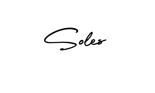 Design your own signature with our free online signature maker. With this signature software, you can create a handwritten (AmerikaSignatureDemo-Regular) signature for name Soles. Soles signature style 3 images and pictures png