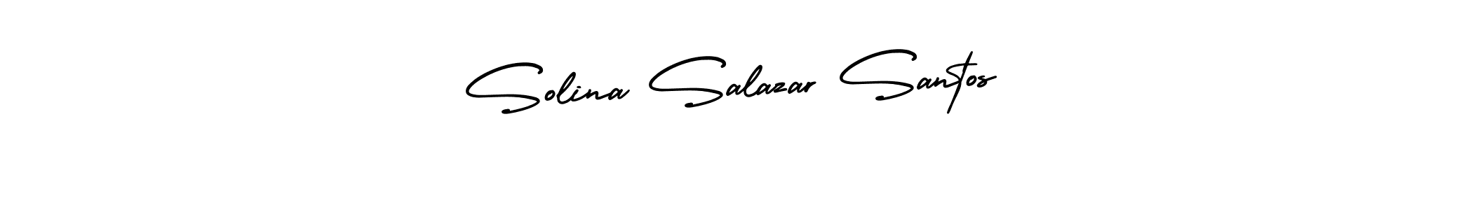 How to make Solina Salazar Santos signature? AmerikaSignatureDemo-Regular is a professional autograph style. Create handwritten signature for Solina Salazar Santos name. Solina Salazar Santos signature style 3 images and pictures png