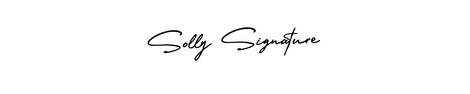 The best way (AmerikaSignatureDemo-Regular) to make a short signature is to pick only two or three words in your name. The name Solly Signature include a total of six letters. For converting this name. Solly Signature signature style 3 images and pictures png