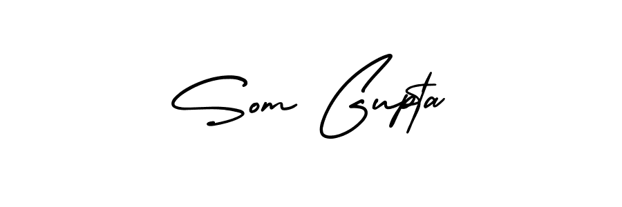 How to make Som Gupta name signature. Use AmerikaSignatureDemo-Regular style for creating short signs online. This is the latest handwritten sign. Som Gupta signature style 3 images and pictures png