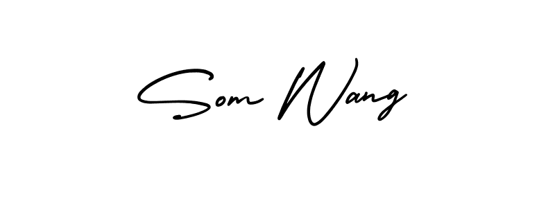 How to make Som Wang signature? AmerikaSignatureDemo-Regular is a professional autograph style. Create handwritten signature for Som Wang name. Som Wang signature style 3 images and pictures png