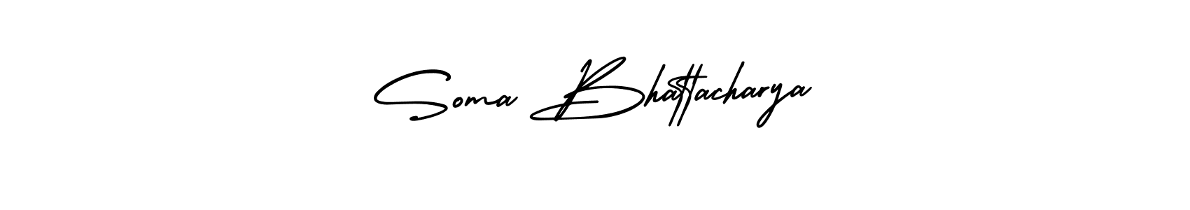 AmerikaSignatureDemo-Regular is a professional signature style that is perfect for those who want to add a touch of class to their signature. It is also a great choice for those who want to make their signature more unique. Get Soma Bhattacharya name to fancy signature for free. Soma Bhattacharya signature style 3 images and pictures png