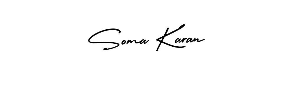 The best way (AmerikaSignatureDemo-Regular) to make a short signature is to pick only two or three words in your name. The name Soma Karan include a total of six letters. For converting this name. Soma Karan signature style 3 images and pictures png