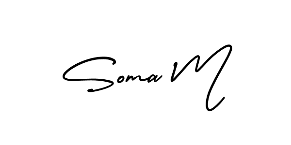 It looks lik you need a new signature style for name Soma M. Design unique handwritten (AmerikaSignatureDemo-Regular) signature with our free signature maker in just a few clicks. Soma M signature style 3 images and pictures png
