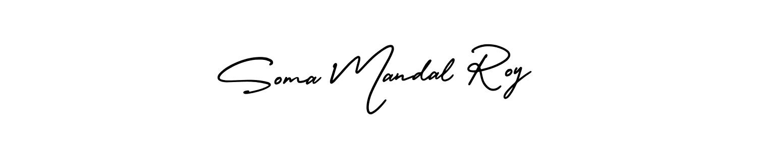 Soma Mandal Roy stylish signature style. Best Handwritten Sign (AmerikaSignatureDemo-Regular) for my name. Handwritten Signature Collection Ideas for my name Soma Mandal Roy. Soma Mandal Roy signature style 3 images and pictures png