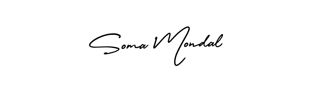 You should practise on your own different ways (AmerikaSignatureDemo-Regular) to write your name (Soma Mondal) in signature. don't let someone else do it for you. Soma Mondal signature style 3 images and pictures png