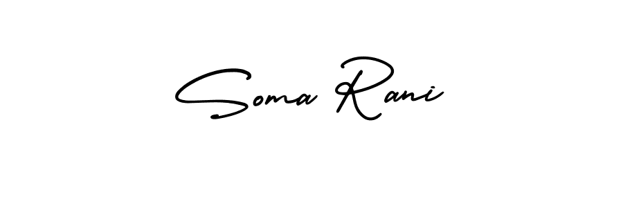 It looks lik you need a new signature style for name Soma Rani. Design unique handwritten (AmerikaSignatureDemo-Regular) signature with our free signature maker in just a few clicks. Soma Rani signature style 3 images and pictures png