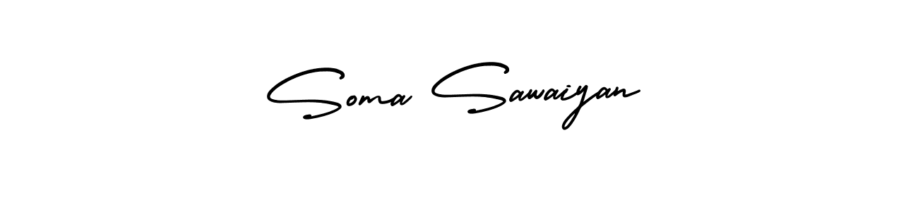 Similarly AmerikaSignatureDemo-Regular is the best handwritten signature design. Signature creator online .You can use it as an online autograph creator for name Soma Sawaiyan. Soma Sawaiyan signature style 3 images and pictures png