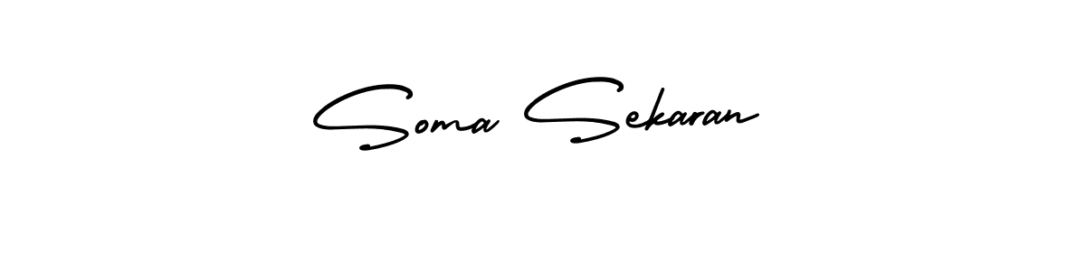 The best way (AmerikaSignatureDemo-Regular) to make a short signature is to pick only two or three words in your name. The name Soma Sekaran include a total of six letters. For converting this name. Soma Sekaran signature style 3 images and pictures png