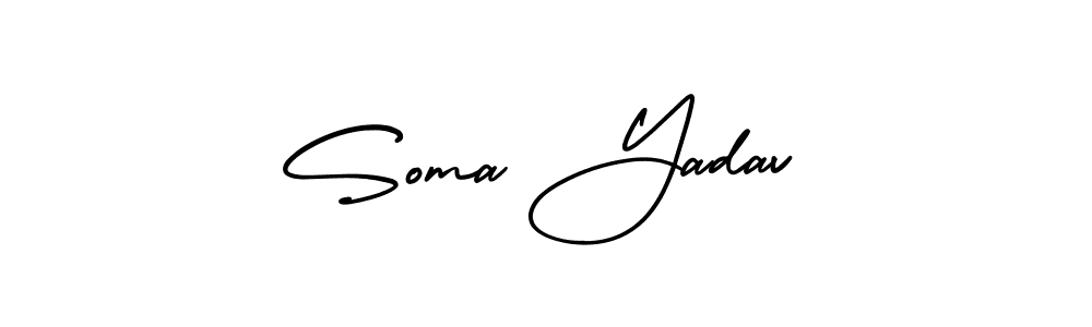 It looks lik you need a new signature style for name Soma Yadav. Design unique handwritten (AmerikaSignatureDemo-Regular) signature with our free signature maker in just a few clicks. Soma Yadav signature style 3 images and pictures png