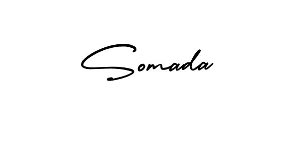 Make a beautiful signature design for name Somada. With this signature (AmerikaSignatureDemo-Regular) style, you can create a handwritten signature for free. Somada signature style 3 images and pictures png