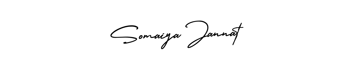 Make a beautiful signature design for name Somaiya Jannat. With this signature (AmerikaSignatureDemo-Regular) style, you can create a handwritten signature for free. Somaiya Jannat signature style 3 images and pictures png