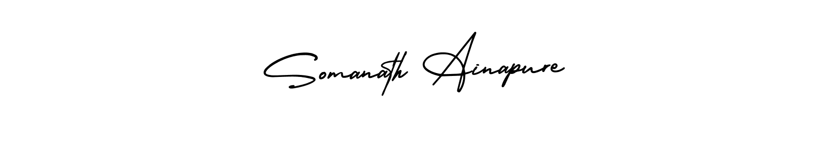 AmerikaSignatureDemo-Regular is a professional signature style that is perfect for those who want to add a touch of class to their signature. It is also a great choice for those who want to make their signature more unique. Get Somanath Ainapure name to fancy signature for free. Somanath Ainapure signature style 3 images and pictures png