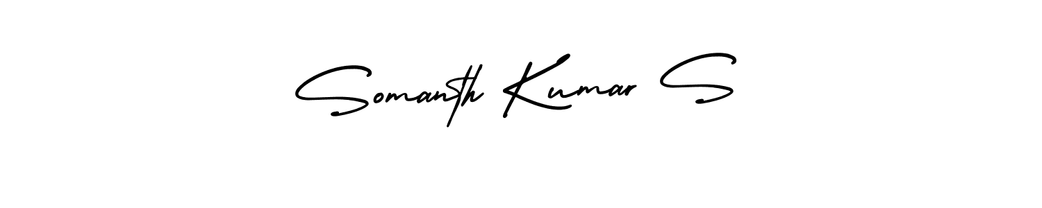 Design your own signature with our free online signature maker. With this signature software, you can create a handwritten (AmerikaSignatureDemo-Regular) signature for name Somanth Kumar S. Somanth Kumar S signature style 3 images and pictures png