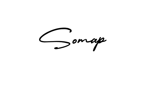 How to make Somap name signature. Use AmerikaSignatureDemo-Regular style for creating short signs online. This is the latest handwritten sign. Somap signature style 3 images and pictures png