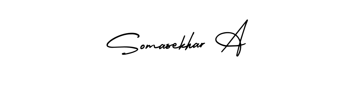 You should practise on your own different ways (AmerikaSignatureDemo-Regular) to write your name (Somasekhar A) in signature. don't let someone else do it for you. Somasekhar A signature style 3 images and pictures png