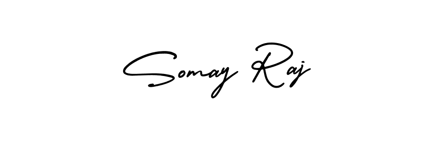 How to make Somay Raj name signature. Use AmerikaSignatureDemo-Regular style for creating short signs online. This is the latest handwritten sign. Somay Raj signature style 3 images and pictures png