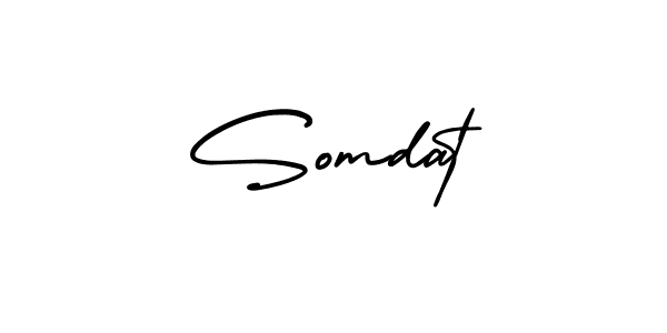 Make a beautiful signature design for name Somdat. With this signature (AmerikaSignatureDemo-Regular) style, you can create a handwritten signature for free. Somdat signature style 3 images and pictures png