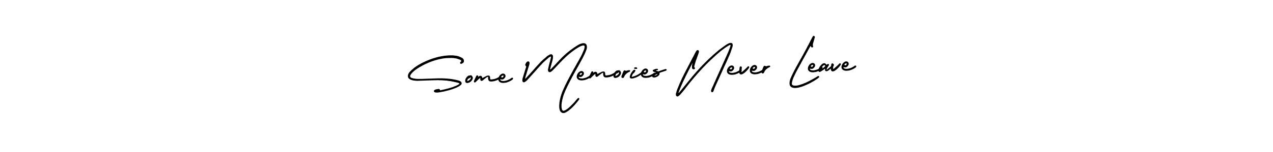 The best way (AmerikaSignatureDemo-Regular) to make a short signature is to pick only two or three words in your name. The name Some Memories Never Leave include a total of six letters. For converting this name. Some Memories Never Leave signature style 3 images and pictures png