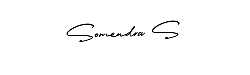 It looks lik you need a new signature style for name Somendra S. Design unique handwritten (AmerikaSignatureDemo-Regular) signature with our free signature maker in just a few clicks. Somendra S signature style 3 images and pictures png