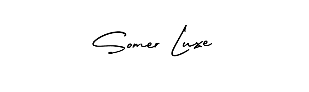 Make a beautiful signature design for name Somer Luxe. With this signature (AmerikaSignatureDemo-Regular) style, you can create a handwritten signature for free. Somer Luxe signature style 3 images and pictures png