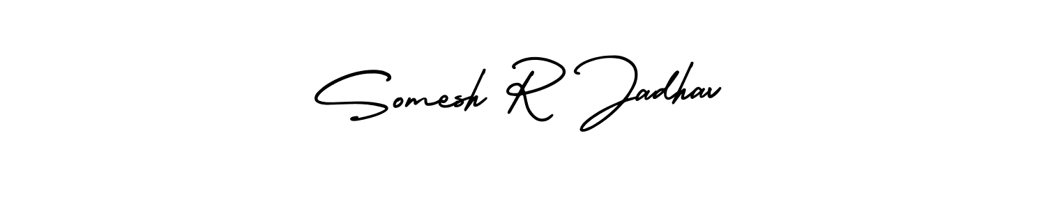 How to Draw Somesh R Jadhav signature style? AmerikaSignatureDemo-Regular is a latest design signature styles for name Somesh R Jadhav. Somesh R Jadhav signature style 3 images and pictures png