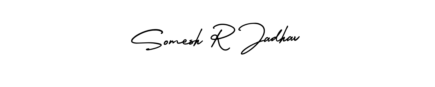 Somesh R Jadhav stylish signature style. Best Handwritten Sign (AmerikaSignatureDemo-Regular) for my name. Handwritten Signature Collection Ideas for my name Somesh R Jadhav. Somesh R Jadhav signature style 3 images and pictures png
