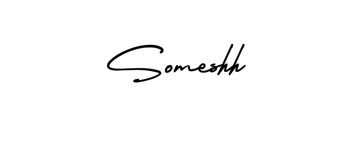 The best way (AmerikaSignatureDemo-Regular) to make a short signature is to pick only two or three words in your name. The name Someshh include a total of six letters. For converting this name. Someshh signature style 3 images and pictures png
