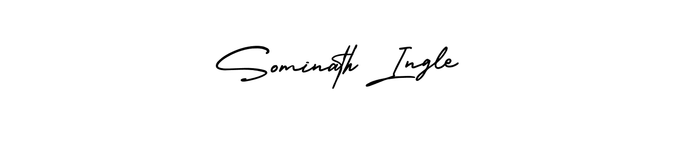 How to make Sominath Ingle signature? AmerikaSignatureDemo-Regular is a professional autograph style. Create handwritten signature for Sominath Ingle name. Sominath Ingle signature style 3 images and pictures png