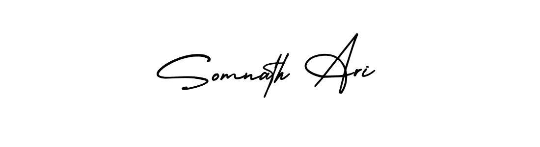 How to make Somnath Ari name signature. Use AmerikaSignatureDemo-Regular style for creating short signs online. This is the latest handwritten sign. Somnath Ari signature style 3 images and pictures png