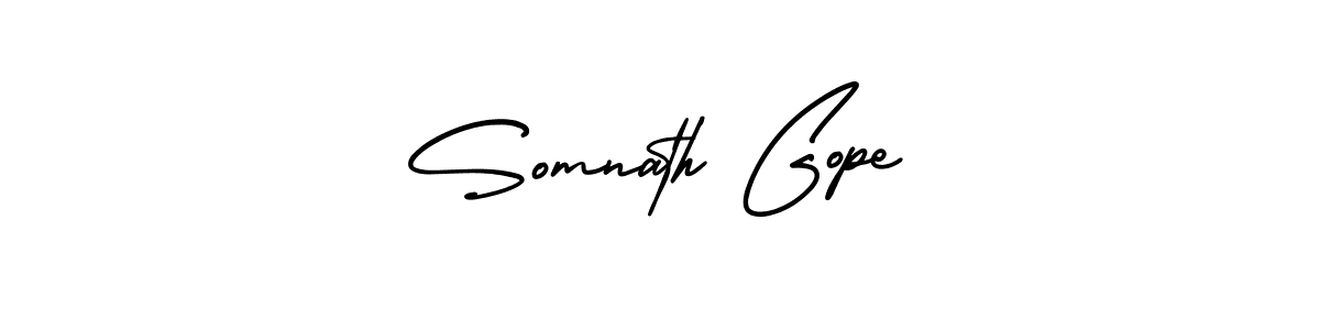 You should practise on your own different ways (AmerikaSignatureDemo-Regular) to write your name (Somnath Gope) in signature. don't let someone else do it for you. Somnath Gope signature style 3 images and pictures png