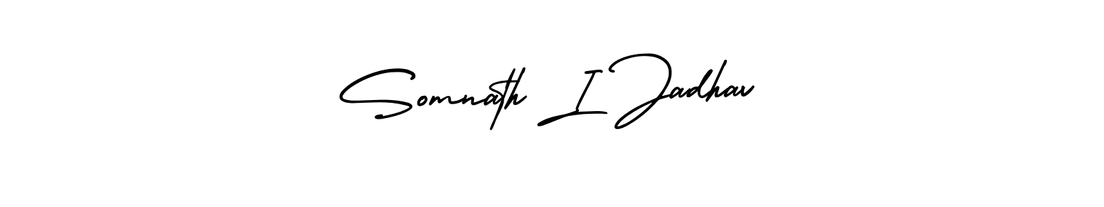 Design your own signature with our free online signature maker. With this signature software, you can create a handwritten (AmerikaSignatureDemo-Regular) signature for name Somnath I Jadhav. Somnath I Jadhav signature style 3 images and pictures png