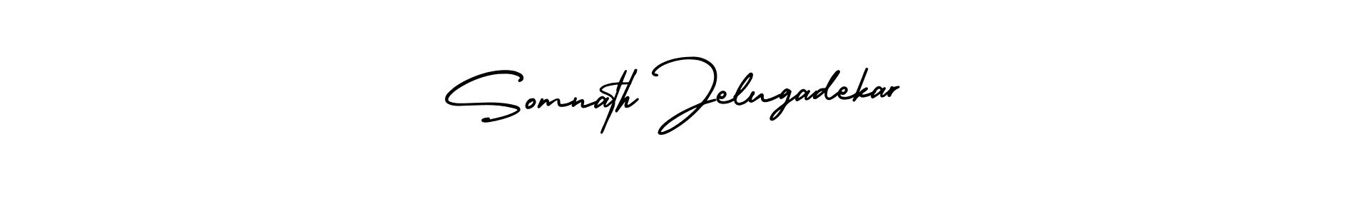 How to make Somnath Jelugadekar signature? AmerikaSignatureDemo-Regular is a professional autograph style. Create handwritten signature for Somnath Jelugadekar name. Somnath Jelugadekar signature style 3 images and pictures png