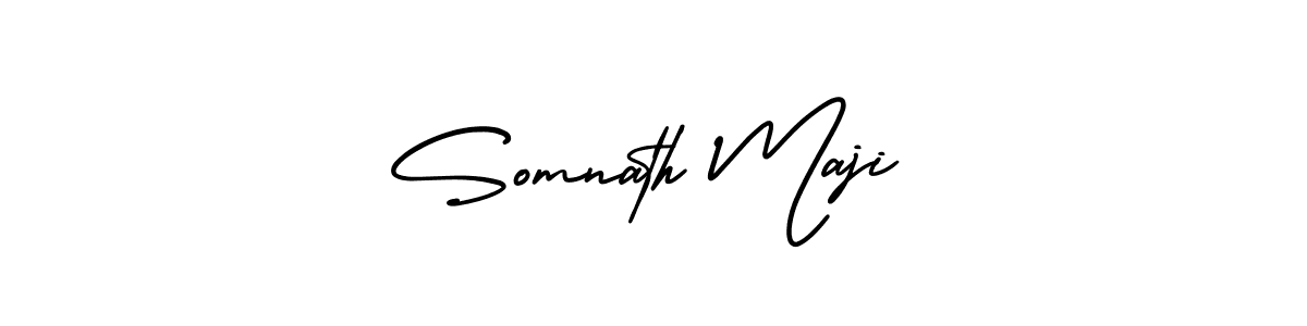 The best way (AmerikaSignatureDemo-Regular) to make a short signature is to pick only two or three words in your name. The name Somnath Maji include a total of six letters. For converting this name. Somnath Maji signature style 3 images and pictures png
