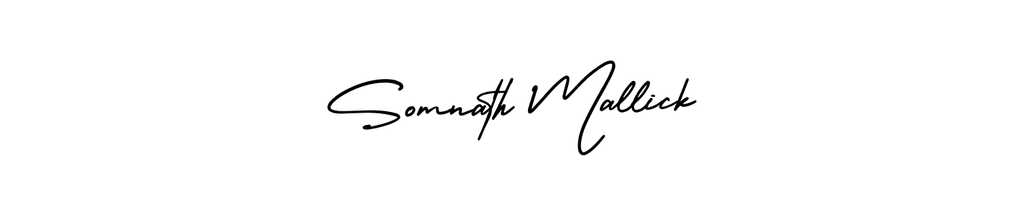Somnath Mallick stylish signature style. Best Handwritten Sign (AmerikaSignatureDemo-Regular) for my name. Handwritten Signature Collection Ideas for my name Somnath Mallick. Somnath Mallick signature style 3 images and pictures png