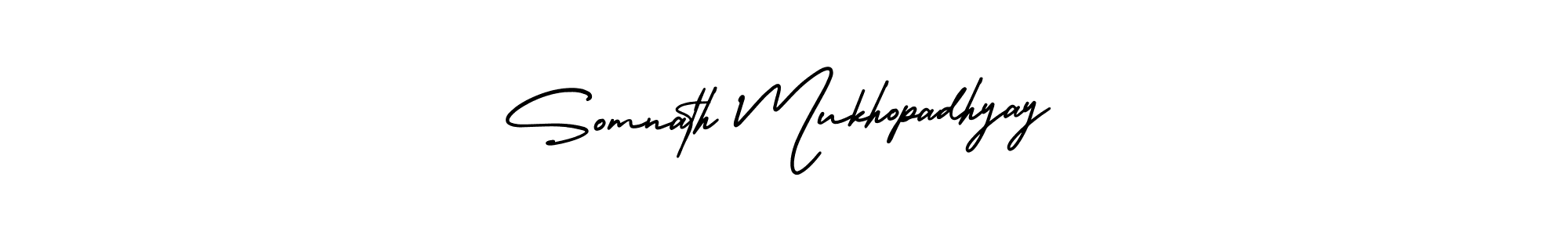 The best way (AmerikaSignatureDemo-Regular) to make a short signature is to pick only two or three words in your name. The name Somnath Mukhopadhyay include a total of six letters. For converting this name. Somnath Mukhopadhyay signature style 3 images and pictures png