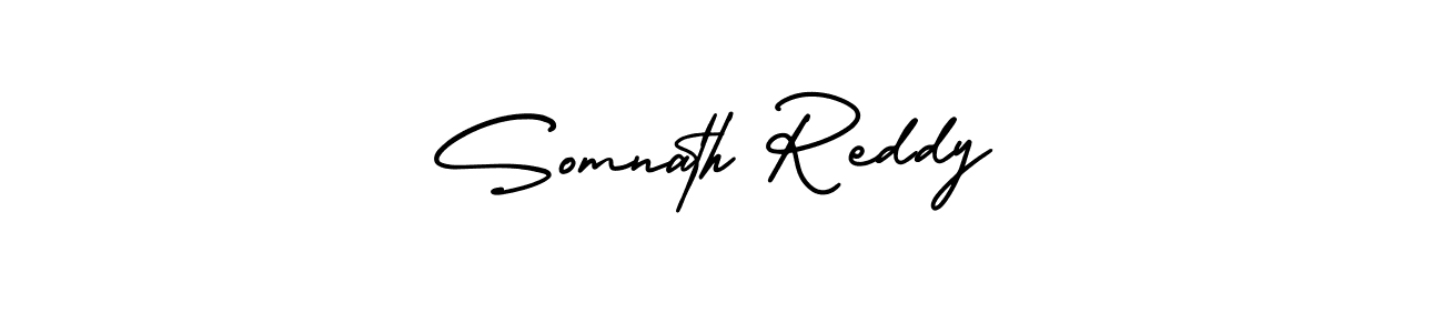 The best way (AmerikaSignatureDemo-Regular) to make a short signature is to pick only two or three words in your name. The name Somnath Reddy include a total of six letters. For converting this name. Somnath Reddy signature style 3 images and pictures png