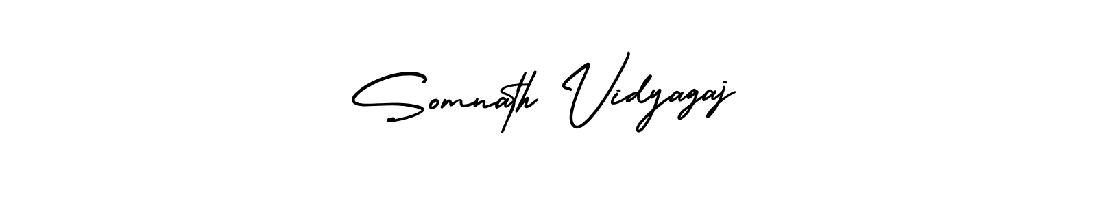 The best way (AmerikaSignatureDemo-Regular) to make a short signature is to pick only two or three words in your name. The name Somnath Vidyagaj include a total of six letters. For converting this name. Somnath Vidyagaj signature style 3 images and pictures png