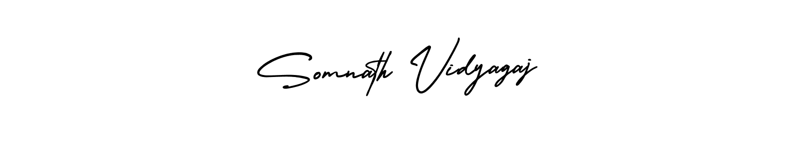 The best way (AmerikaSignatureDemo-Regular) to make a short signature is to pick only two or three words in your name. The name Somnath Vidyagaj include a total of six letters. For converting this name. Somnath Vidyagaj signature style 3 images and pictures png