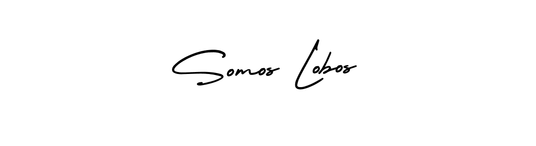 The best way (AmerikaSignatureDemo-Regular) to make a short signature is to pick only two or three words in your name. The name Somos Lobos include a total of six letters. For converting this name. Somos Lobos signature style 3 images and pictures png