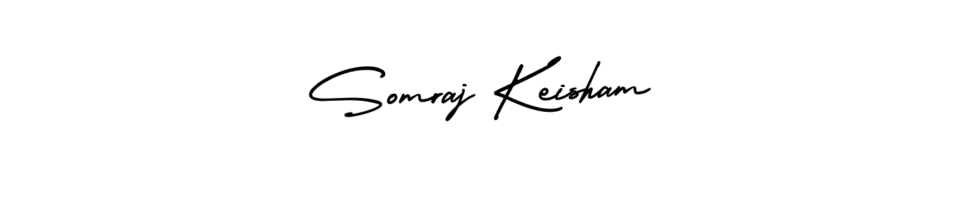 Also You can easily find your signature by using the search form. We will create Somraj Keisham name handwritten signature images for you free of cost using AmerikaSignatureDemo-Regular sign style. Somraj Keisham signature style 3 images and pictures png