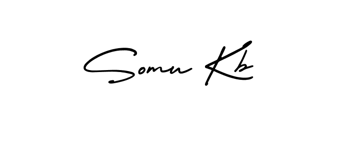 Somu Kb stylish signature style. Best Handwritten Sign (AmerikaSignatureDemo-Regular) for my name. Handwritten Signature Collection Ideas for my name Somu Kb. Somu Kb signature style 3 images and pictures png