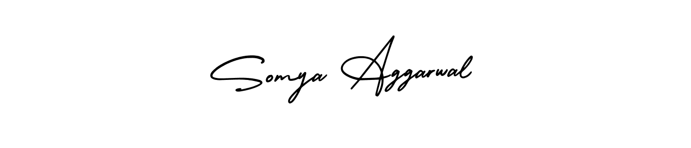 Use a signature maker to create a handwritten signature online. With this signature software, you can design (AmerikaSignatureDemo-Regular) your own signature for name Somya Aggarwal. Somya Aggarwal signature style 3 images and pictures png