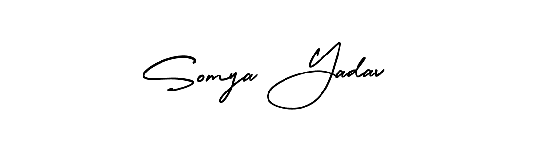 Similarly AmerikaSignatureDemo-Regular is the best handwritten signature design. Signature creator online .You can use it as an online autograph creator for name Somya Yadav. Somya Yadav signature style 3 images and pictures png