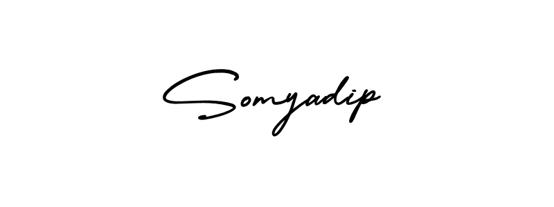 The best way (AmerikaSignatureDemo-Regular) to make a short signature is to pick only two or three words in your name. The name Somyadip include a total of six letters. For converting this name. Somyadip signature style 3 images and pictures png