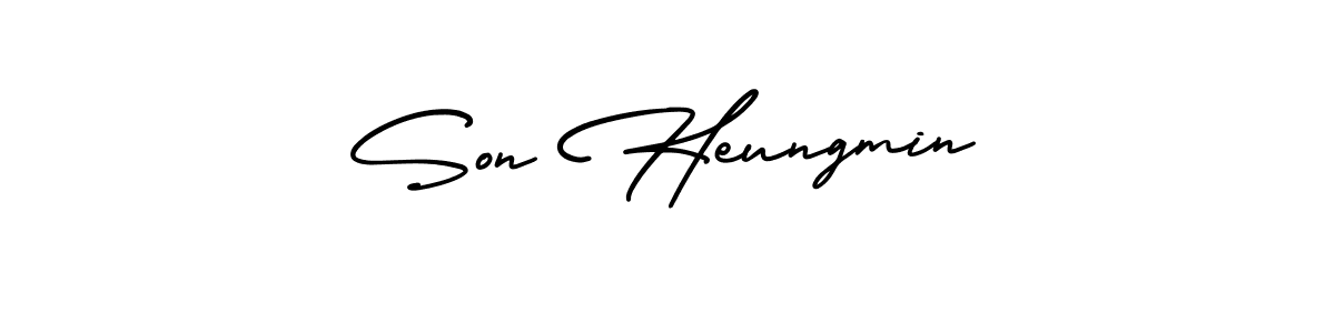 How to make Son Heungmin signature? AmerikaSignatureDemo-Regular is a professional autograph style. Create handwritten signature for Son Heungmin name. Son Heungmin signature style 3 images and pictures png