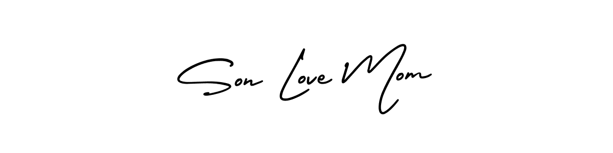 This is the best signature style for the Son Love Mom name. Also you like these signature font (AmerikaSignatureDemo-Regular). Mix name signature. Son Love Mom signature style 3 images and pictures png